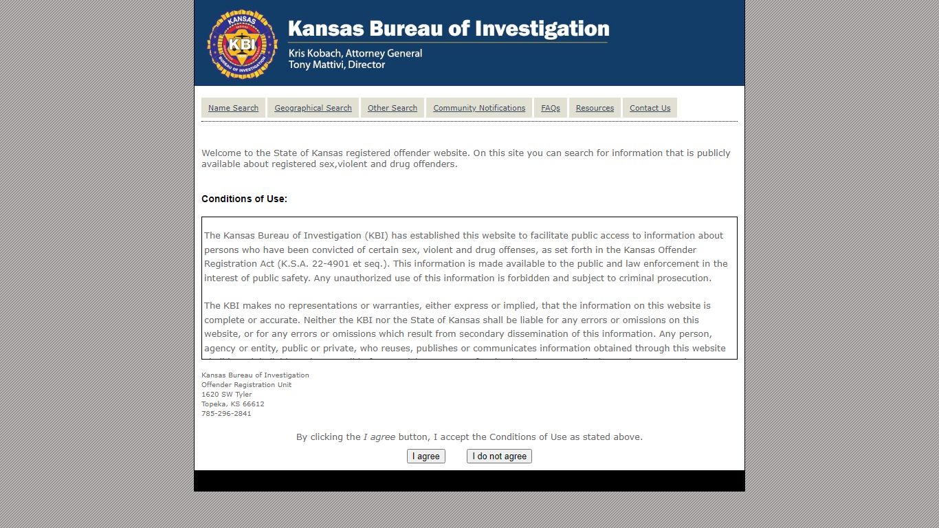 Public Offender Registry - Kansas